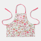 Pink Floral Monogram Apron エプロン (正面)