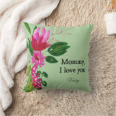 Pink Floral Mother Gift throw pillows クッション (ブランケット)