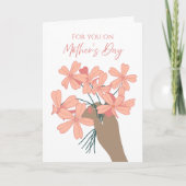 Pink Floral Mother's Day Wildflower Bouquet カード (正面)