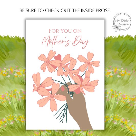 Pink Floral Mother's Day Wildflower Bouquet カード