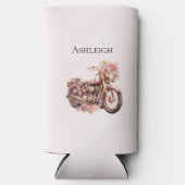 Pink Floral Motorcycle   スリム缶クーラー (正面)