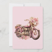 Pink Floral Motorcycle Birthday   招待状 (裏面)