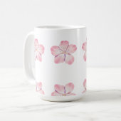 Pink floral mug コーヒーマグカップ (正面左)