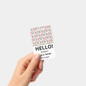 Pink floral Name Lanyard | Personalized ID Badge バッジ (手持ち)