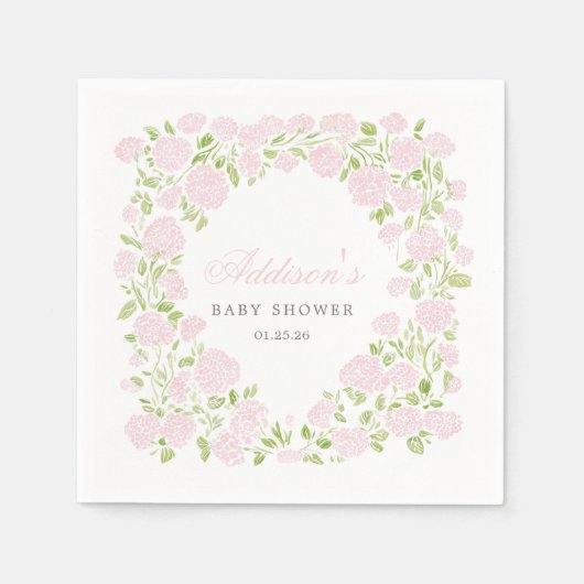 Pink Floral Napkins スタンダードカクテルナプキン (正面)