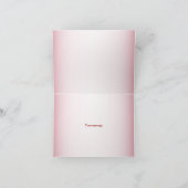 Pink Floral Nature Butterfly Outdoor Wedding サンキューカード (内部)