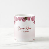 Pink Floral Nature Butterfly Outdoor Wedding Gift コーヒーマグカップ (中央)
