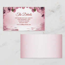 Pink Floral Nature Butterfly Wedding Detail エンクロージャーカード