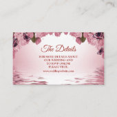 Pink Floral Nature Butterfly Wedding Detail エンクロージャーカード (正面)