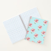 Pink Floral Notebook – Blue Pastel Pattern ノートブック (内部)