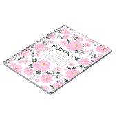 Pink Floral Notebook Cover | Elegant Rose Flower ノートブック (左側)