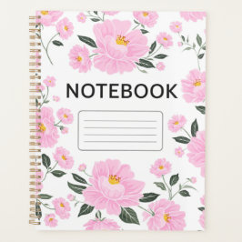 Pink Floral Notebook Cover | Elegant Rose Flower J プランナー手帳