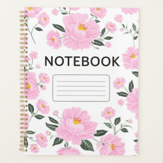 Pink Floral Notebook Cover | Elegant Rose Flower J プランナー手帳