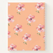 Pink Floral Notebook – Orange Pastel Pattern ノートブック (裏面)