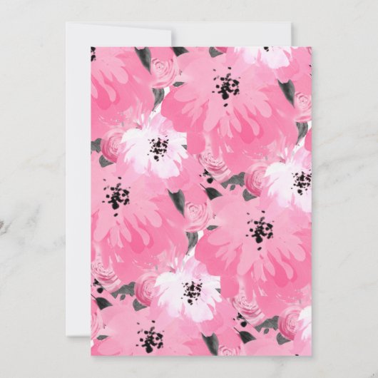Pink Floral Oh Baby Shower Invitation 招待状 (裏面)