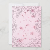Pink Floral Ornate Elegant Wedding Invitation 招待状 (裏面)