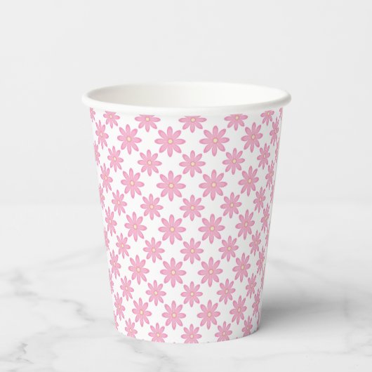 Pink Floral Paper Cups 紙コップ (裏面)