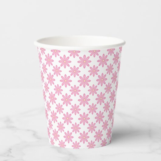 Pink Floral Paper Cups 紙コップ (正面)