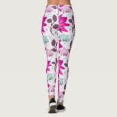 Pink floral pattern  レギンス (裏面)
