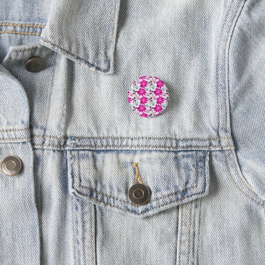Pink floral pattern  缶バッジ (インサイチュ)