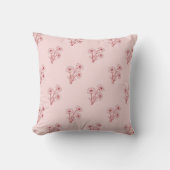 Pink Floral Pattern Botanical Greenery & Rustic  クッション (正面)