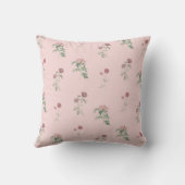 Pink Floral Pattern Botanical Greenery & Rustic クッション (裏面)