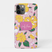 Pink Floral Pattern Custom Name Case-Mate iPhoneケース (裏)