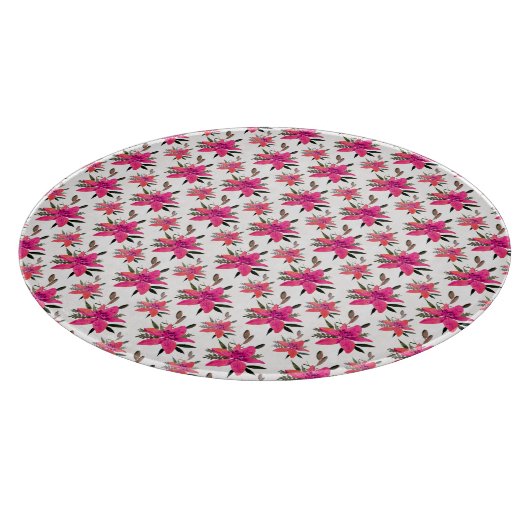 Pink Floral Pattern Design-29500 カッティングボード (角)