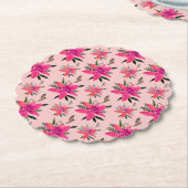 Pink Floral Pattern Design-29500 ペーパーコースター (アングル)