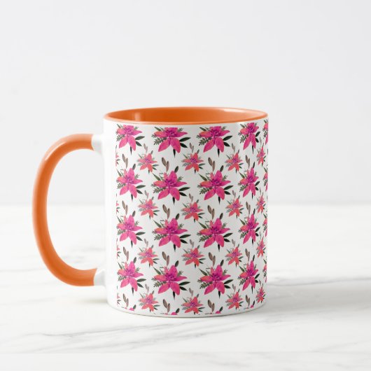 Pink Floral Pattern Design-29500 マグカップ (左)