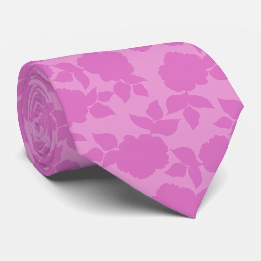  Pink Floral pattern Groom Gift   ネクタイ (ロール)