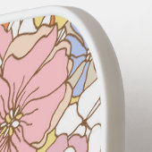 Pink Floral Pattern Personalized Name Cute ピックルボールラケット (左詳細)