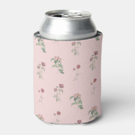 Pink Floral Pattern Simple Boho Vintage Party 缶クーラー