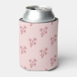 Pink Floral Pattern Simple Boho Vintage Party 缶クーラー