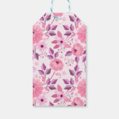 Pink Floral Pattern with Elegant Blossoms ギフトタグ (裏面)