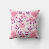 Pink Floral Pattern  with Elegant Blossoms クッション (裏面)