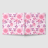 Pink Floral Pattern with Elegant Blossoms ゲストブック (全面)