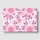 Pink Floral Pattern  with Elegant Blossoms ゲストブック (正面)