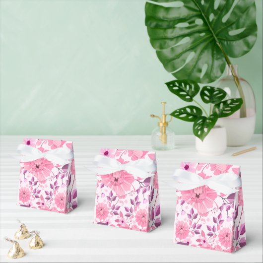 Pink Floral Pattern with Elegant Blossoms フェイバーボックス (複数)
