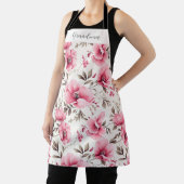Pink Floral Personalized Grandma エプロン (インサイチュ)