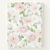 Pink Floral Personalized Vintage Spiral Notebook ノートブック (裏面)