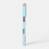 Pink Floral Phone Case – Blue Pastel Pattern iPhoneケース (右側面)