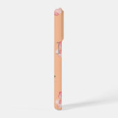 Pink Floral Phone Case – Orange Pastel Pattern iPhoneケース (右側面)