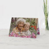 Pink Floral Photo Grandma Mother’s Day シーズンカード (正面)