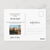 Pink Floral Photo Save the date  Postcard ポストカード (裏面)