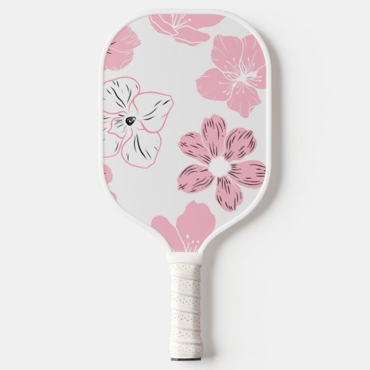 Pink Floral Pickleball Paddle ピックルボールラケット (正面)