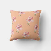 Pink Floral Pillow – Orange Pastel Pattern クッション (裏面)