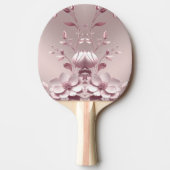 Pink Floral Ping Pong Paddle 卓球ラケット (正面)