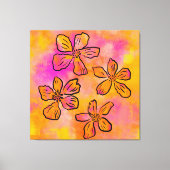 Pink Floral Pop キャンバスプリント (正面)