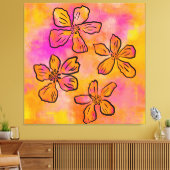 Pink Floral Pop キャンバスプリント (インサイチュ (リビング))